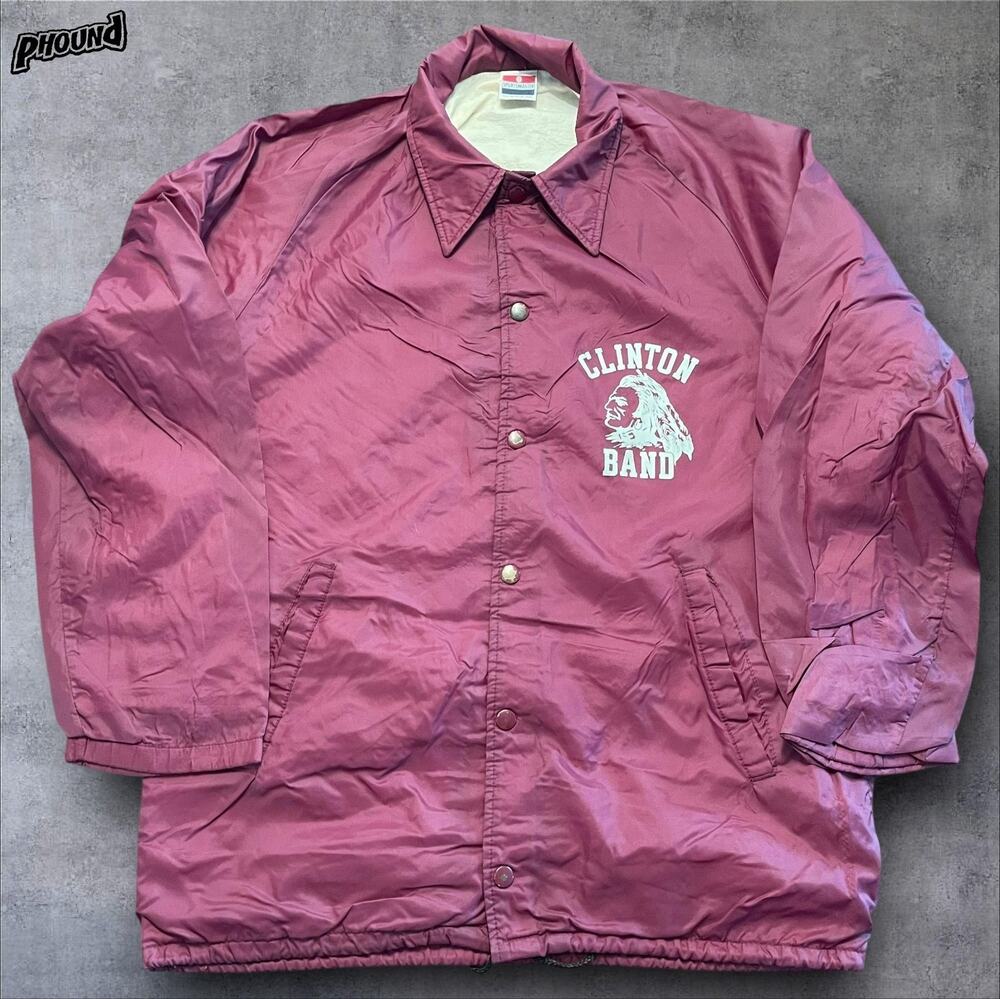 Vintage Sportsmaster Jacket Mens Small Maroon Clinton Band Coaches Lined 90s